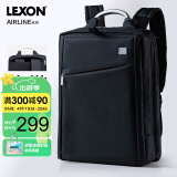 乐上（LEXON）电脑包15.6英寸双肩包男士双层书包商务旅行笔记本背包蓝黑色