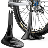 enlee自行车停车架公路车展示架便携立式可调节山地户外骑固定脚撑支架 黑色（配螺丝）