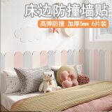 欧唛 防撞贴儿童房幼儿园加厚3d立体墙贴墙面装饰贴榻榻米软包墙围 三色6片装【淡粉+米白+雅灰】