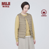 无印良品MUJI 女式 轻量羽绒便携式背心女款马甲马夹秋冬保暖外搭羽绒内胆 浅米色 S(155/80A)