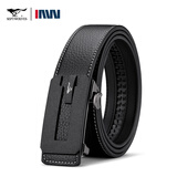 七匹狼皮带男士真皮内穿式自动扣腰带纯牛皮平滑板扣商务休闲青年裤带男 黑色内穿式皮带 110cm ~130cm长度留言