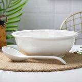 景德镇陶瓷汤碗大号家用9英寸水煮鱼汤盆瓷中式大碗酸菜鱼汤碗 纯白1个9英寸【无盖汤古】贈大勺