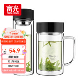 富光双层耐热杯子茶隔款玻璃杯泡茶办公水杯男女便携玻璃茶杯玻璃套装