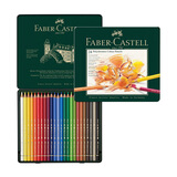 辉柏嘉（Faber-castell）进口绿盒油性彩铅24色专业手绘艺术家大师级绘画绿铁盒彩色铅笔110024【梵高认证】