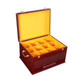 新款高档十二生肖收藏盒12生肖箱子酒盒礼盒包装盒收纳木箱 12生肖浮雕酒盒红色