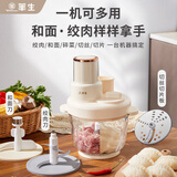 华生（Wahson）绞肉机家用婴儿辅食机电动小型全自动多功能碎肉绞馅机料理机大容量打肉馅饺子蒜蓉辣椒机 【绞肉+和面+切丝+切片】 3L