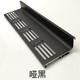 橱饰美（CHOOSE ME）橱柜免拉手嵌入式L型铝合金型材吊柜隐藏U型槽上中下柜阴阳角堵头 黑色下柜透气款（送角码螺丝） 1米长（送2个角码）