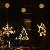 TaTanice 圣诞装饰品吸盘挂灯3个装LDE挂灯圣诞节商场场景布置发光彩灯