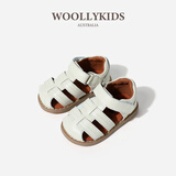 小羊沃利woollykids真皮宝宝凉鞋男女童婴儿夏软底防滑儿童学步鞋 云朵白 18 码 内长12.5cm适合脚长11.5cm