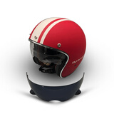 标致标致摩托头盔男女士四季摩托车半盔3/4盔 红色  复古头盔 XXL