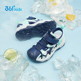 361°儿童凉鞋2025夏季男女童3-12岁透气防撞包头沙滩凉鞋 蓝 38