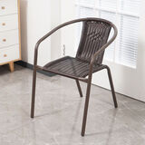 自力阳台桌椅藤椅三件套组合简约椅子户外休闲腾椅室外庭院单人小茶几 棕色编藤椅 2把起发标价是单把价