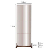 品生美 中式竹屏风酒店客厅玄关隔断现代简约家用实木茶室移动座屏日式 胡桃色 50长独树款