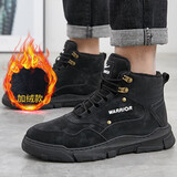 回力 Warrior 高帮加绒男靴时尚百搭休闲鞋户外男鞋雪地靴 WXP(WZ)-0210 黑色 44
