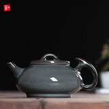 灵青坊青瓷泡茶壶手工茶壶单壶大号陶瓷高档单人功夫茶具家用大容量套装 铁胎藏青单壶