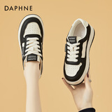 达芙妮板鞋2025春秋季小白鞋休闲鞋女黑白经典熊猫鞋学生百搭加绒女鞋子 黑色单里 37