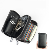 奢顿 真皮钥匙包卡包一体多卡位大容量双层拉链简约长款钱包钱夹手机包多功能银行卡套男 608小号