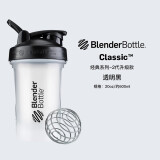 Blender Bottle 蛋白粉摇摇杯运动水杯 大容量塑料杯子带刻度奶昔杯高颜值搅拌杯 经典款V2透明色 591ml