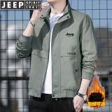 JEEP SPIRIT吉普夹克男春秋季外套男士立领上衣棒球服工装潮流成熟商务青年邮 2207豆绿色 M（110-120斤）