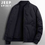JEEP SPIRIT吉普羽绒服男短款冬季棒球领工装外套男保暖上衣男装 黑色 2XL 