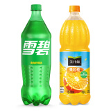 可口可乐（Coca-Cola）雪碧 汽水+美汁源果粒橙果汁1.25L*2混合装