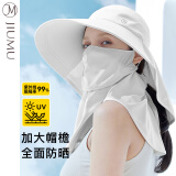 玖慕（JIUMU）防晒帽女遮阳帽太阳帽空顶帽凉帽夏季户外遮脸防紫外线帽子带面罩
