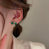 KASIYU 四叶草花朵花瓣耳环2024年新款潮韩国感时尚耳扣耳饰女 幸运草（耳钉款）