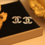 晗艺满钻欧美耳钉耳环高级感轻奢时尚百搭女无耳洞耳夹 金色耳钉一对  尺寸1.4×1.7cm