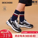 斯凯奇（Skechers）女鞋四季款熊猫鞋经典黑白熊猫鞋复古百搭老爹鞋运动休闲鞋 【门店同款】经典黑白 38 37码以上偏大，建议选小半码