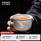 景德镇官方陶瓷主人杯小号品茗杯青花玲珑杯家用功夫茶杯高温白瓷单杯 双线五福玲珑杯