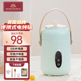 SUNCHANCE英国迷你电炖锅 煲汤炖汤熬粥炖汤养生宿舍多功能智能可预约定时便携式电热单人电炖盅电煮锅1-2人 2.0升级款小炖锅【绿色】 0.9L