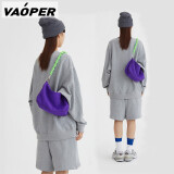 VAOPER喂牌一包三背链条单肩包斜挎包潮牌包包手提包腋下包四季通用 紫色