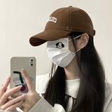 目丸棒球帽女2026新款春夏季百搭显脸小大头围字母刺绣弯檐鸭舌帽男女 咖色COL款 均码 一般都能戴(54-59cm)