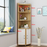 顾亲转角置物架转角柜墙角柜角柜边角柜三角柜墙角柜客厅卧室角落收纳 浅胡桃色40*40*184 自己安装