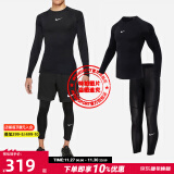 耐克（NIKE） 男子运动套装2024新款有氧健身训练跑步紧身衣T恤衫 紧身裤 短裤 黑色/健身两件套/晒图退10 L/175