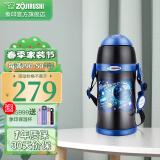 象印（ZO JIRUSHI） 儿童保温杯双盖两用吸管杯304不锈钢进口户外便携水杯旅行壶ZT ZT60-BA黑色-双盖款(600ml)