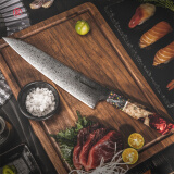 冠（Grand Sharp Art of knife）菜刀67层大马士革钢日式厨房刀具套装水果切菜片刀日本AUS10钢芯 DMS-121A厨师刀