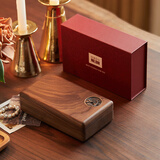 那澜多好胡桃木实木首饰盒小便携耳环戒指项链手串饰品收纳盒高档精致礼物 胡桃木便携首饰盒【礼盒装】