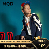 MQD童装男童卫衣中大童针织开衫儿童韩版摇粒绒外套 藏青 160cm