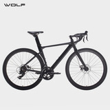 WOLF跑狼后浪Lite破风型公路自行车男女14速弯把铝合金学生公路车赛车 lite-暗夜黑：禧玛诺 14速 480mm