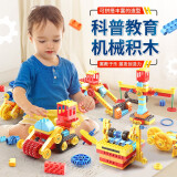 费乐（FEELO）机械齿轮电动积木拼装玩具儿童大颗粒组装科教3-6岁男孩女孩礼物 教育系列一阶【40种造型】123颗粒