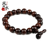 黑桃木佛珠木鱼手串男女款念珠饰品 10mm标准女款