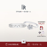 DR求婚钻戒 BELIEVE经典款雪吻 K金/铂金结婚钻石戒指女 WJ0100 雪吻6分H色SI1+爱之所向男戒*白18K金