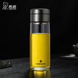 希诺（HEENOOR）茶水分离玻璃杯单层泡茶杯男士高档水杯带滤网便携车载大容量杯子 珠光本-615ml【茶水分离杯】新款 【高硼硅玻璃杯体】