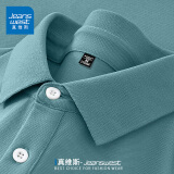 真维斯（JEANSWEST）短袖polo衫男夏季商务休闲男装新款大码凉感冰丝翻领半袖男士上衣 水绿 纯色 2XL