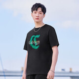 卡宾【凉感索罗那】男装印花T恤肌理短袖 漆黑色-凉感 46/165/S 