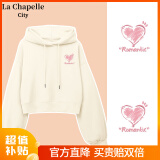 La Chapelle City拉夏贝尔短款连帽卫衣女2024年早秋新款时尚百搭小个子外套上衣 杏-city小粉心K M