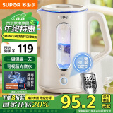 苏泊尔（SUPOR）【国家补贴】电水壶热水壶 1.5L高硼硅玻璃电热水壶  316L不锈钢 烧水壶 一键保温恒温 SW-15E30P