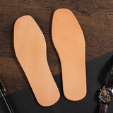 皮雅格牛皮鞋垫男防吸汗鞋垫夏季透气皮鞋鞋垫加厚头层真皮鞋垫薄款臭 牛皮平板黄色（二双装）2.0mm 41码