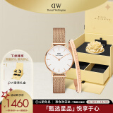 丹尼尔惠灵顿（DanielWellington）DW女表28mm欧美简约白盘石英腕表生日礼物DW00100219+小手镯